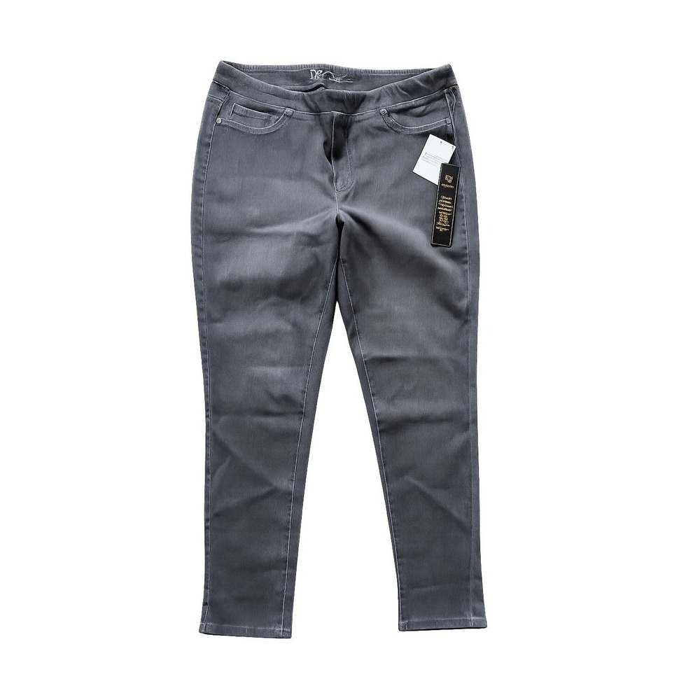 DG2 Diane Gilman Womens XL Grey Stretch Denim Pull On Jeggings Leggings New